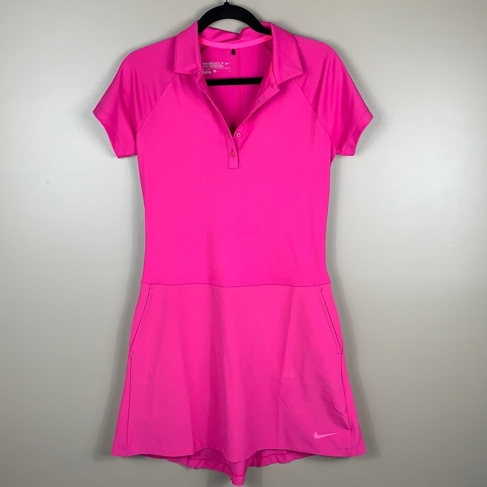 Nike pink short sleeve golf tennis polo dress sm